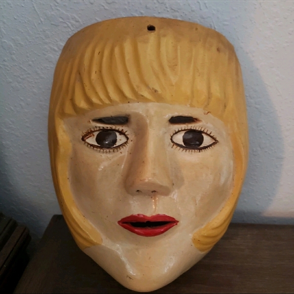 Vintage Guatemalan Hand Carved Wood Dance Mask